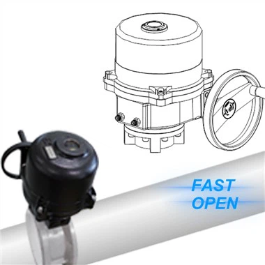 Gwifrau sy'n agor yn gyflym yn Rhan-droi Actuator Falf Trydan Ar gyfer Tymheredd Falf Ball. -25 Deg C I 70 Deg C